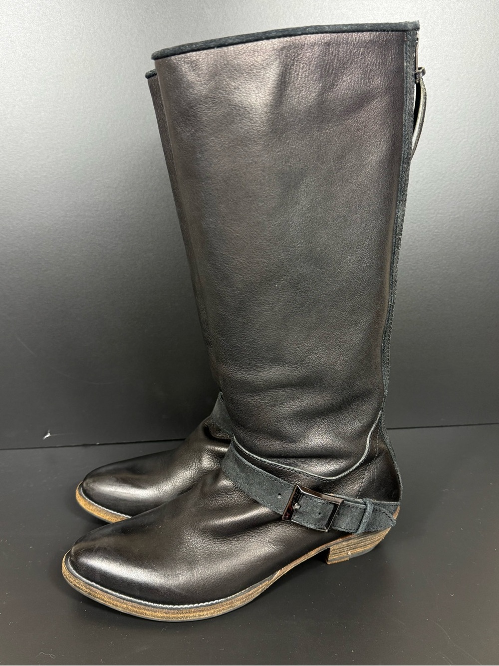 Blackstone Black leather tall Western Riding boots size 41 or US 10